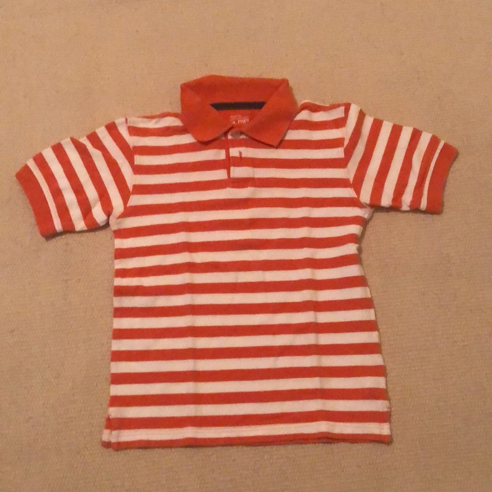 Orange and white polo shirt boys 6:7